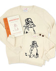 Ivory sweater for adults/kids with  Paddington Bear on the front and back