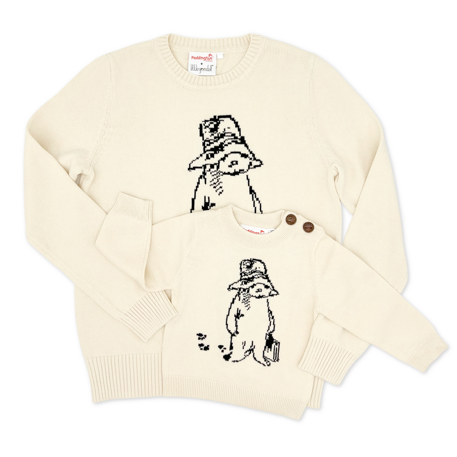 Ivory sweater for adults/kids in  Paddington Bear  design