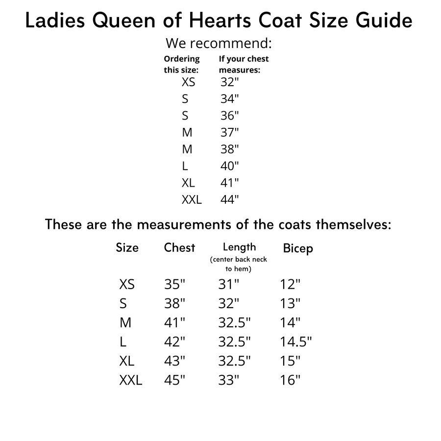 Ladies Queen of Hearts Coat (Adult Size)