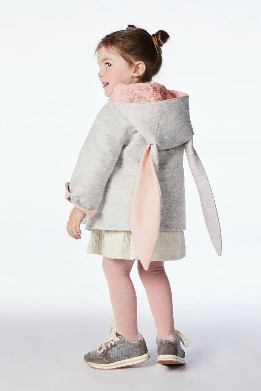 Six Button Bunny Coat in Barely Pink