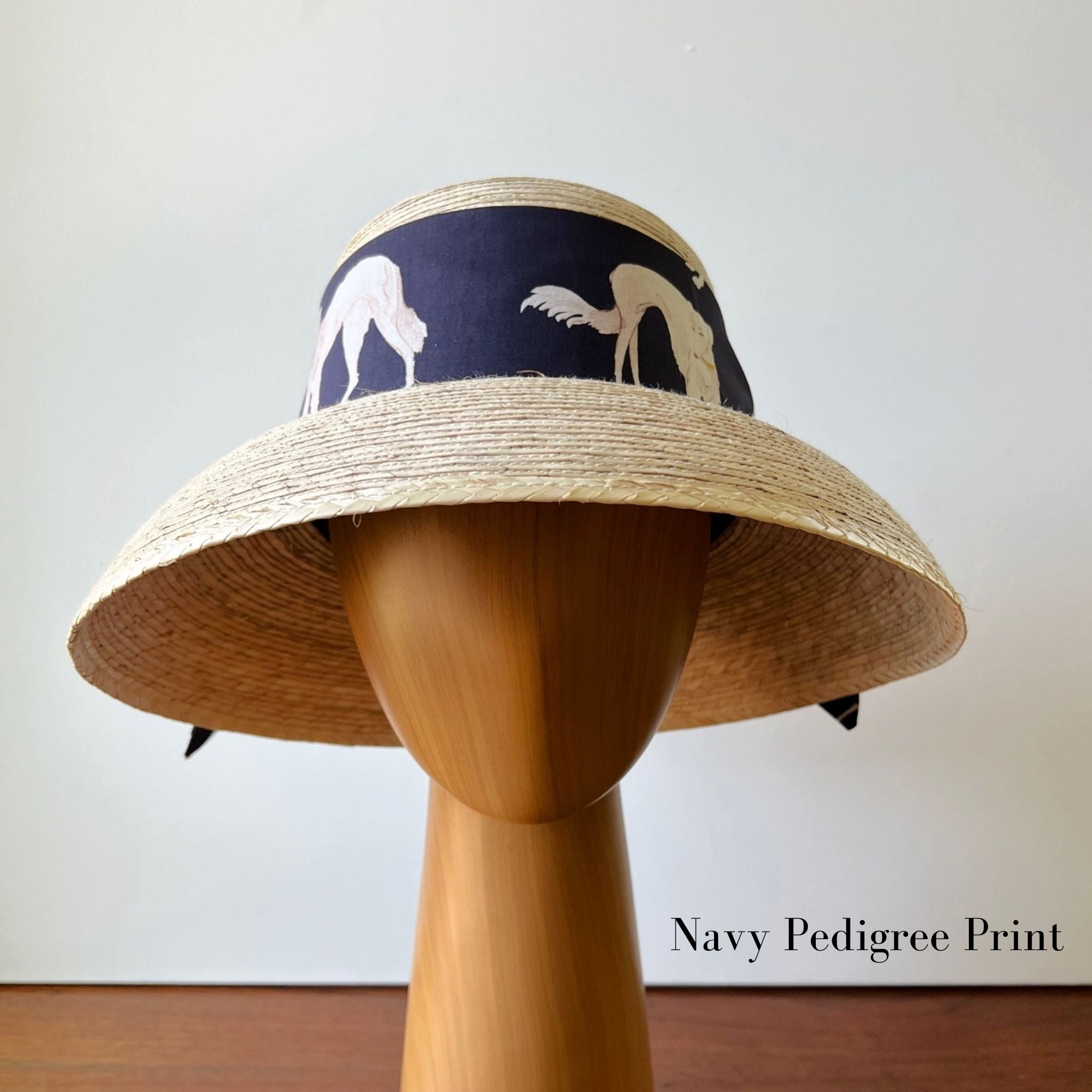 Straw Hat with Navy & White Interchangeable Bow or Pink Bow – emilyOandbows