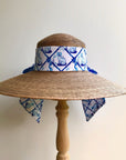 Ladies Wide Brim Cabana Hat in choice of Willa Heart Prints