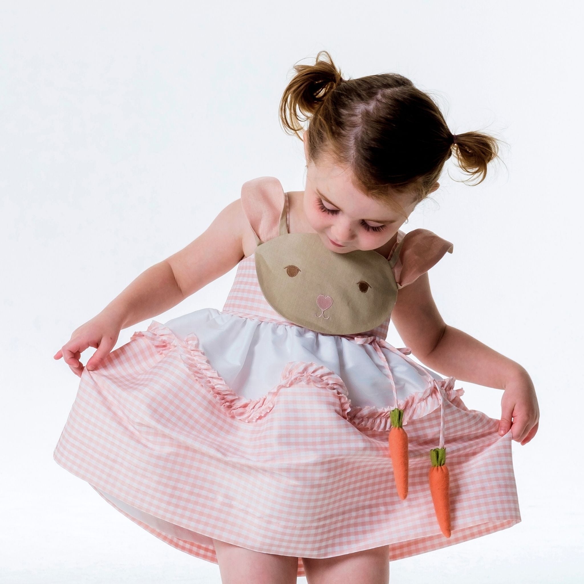 Pink Gingham Bunny Love Dress – Little Goodall