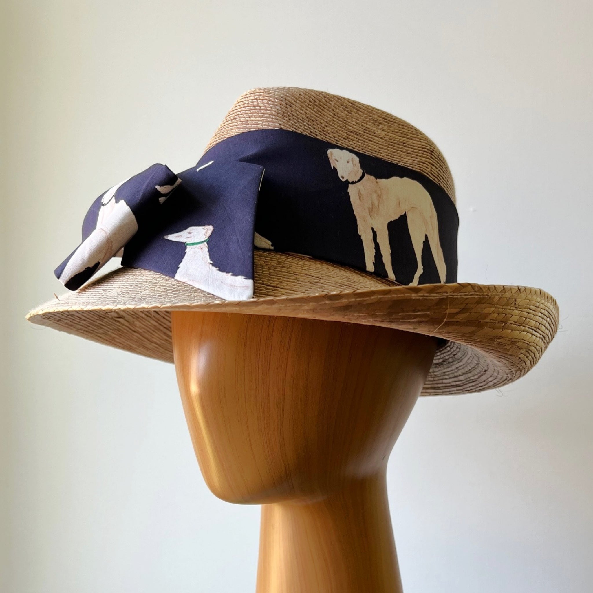 Straw Hat with Navy & White Interchangeable Bow or Pink Bow – emilyOandbows